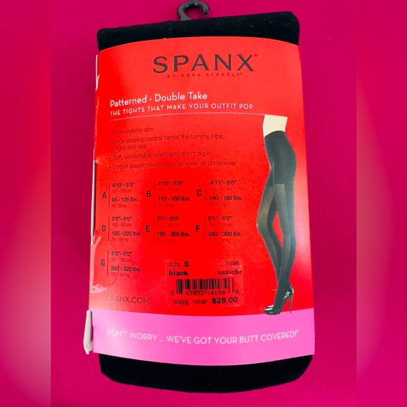 ASSETS BY SPANX !! Tight-end Tights ! Black Patterned - Double Take! Size E NIB! - Picture 2 of 5